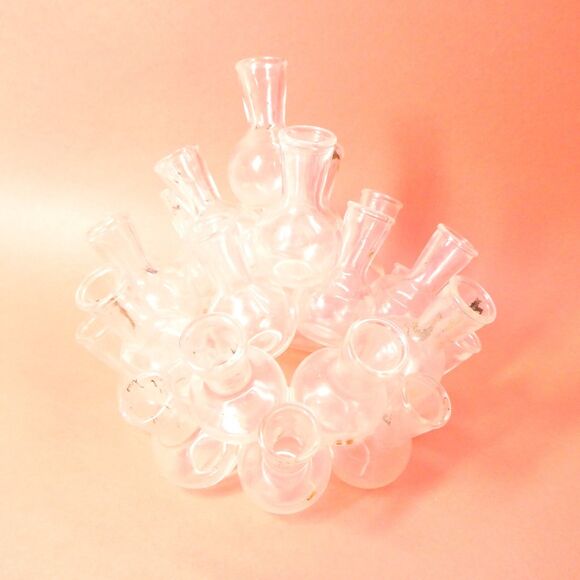 Floral Design Glass Mini Vase Centerpiece Vintage Plant Propagation Cluster - Picture 3 of 16